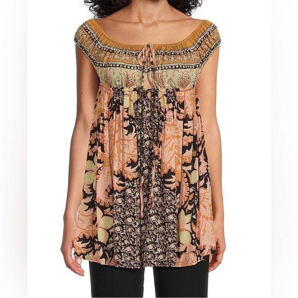 Free People Small Dress Intimately Mariposa Slip Baby Doll Dress Black Combo NWT - Picture 8 of 12